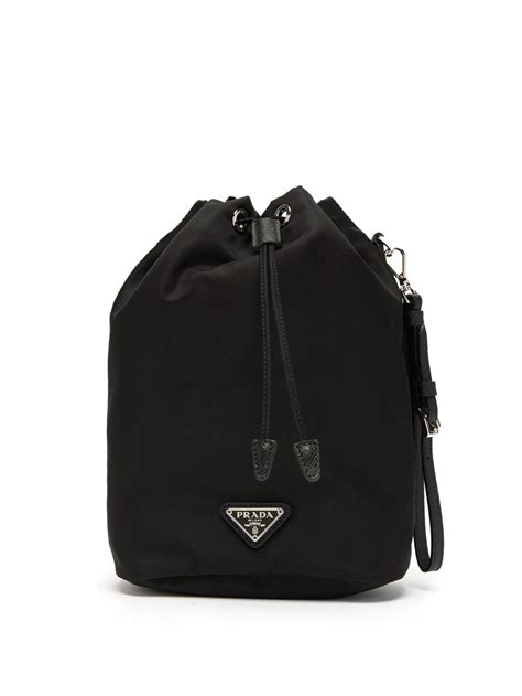 prada logo plaque drawstring pouch|Prada logo.